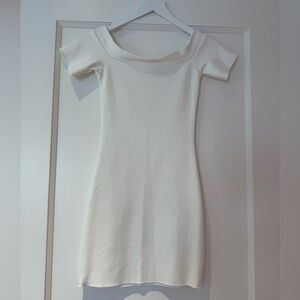 Zara White Off the Shoulder Mini Dress
